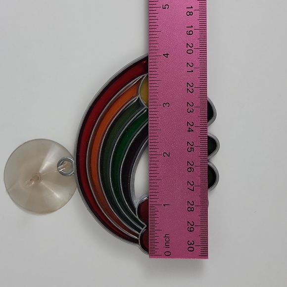 Vintage Rainbow Love Suncatcher, Made in USA, Hippie style - Picture 3 of 9